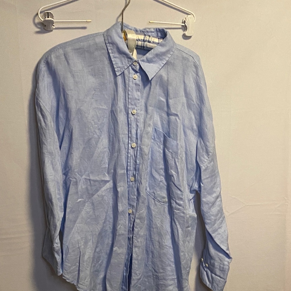Zara Light Blue Women's Button Down Shirt
